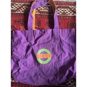 Esprit Large Cotton Tote Bag Shoulder Shopper 1980s 1990s Vintage